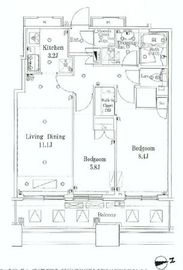 クレストプライムタワー芝 26階 間取り図