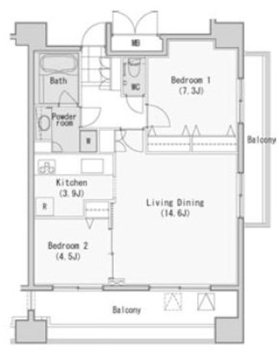 レジディア西麻布 1106 間取り図