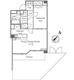 プライムアーバン新宿夏目坂タワーレジデンス 101 間取り図