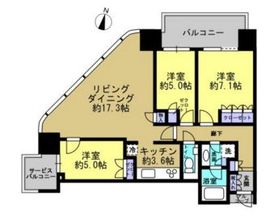 二子玉川ライズタワー 11階 間取り図