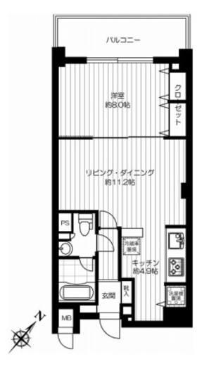 グラマシー恵比寿 315 間取り図