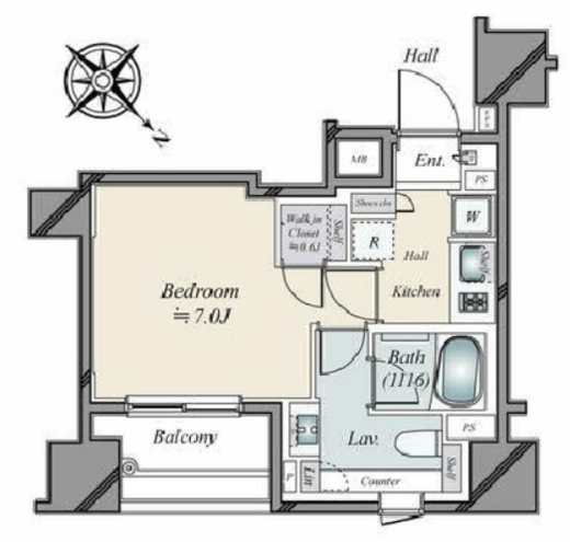 パークリュクス銀座mono 13階 間取り図