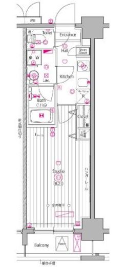 グランド・ガーラ白金高輪2 5階 間取り図
