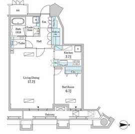 モメント汐留 1608 間取り図