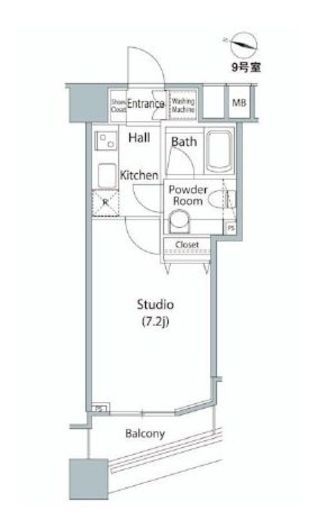 ファーストリアルタワー新宿 1609 間取り図