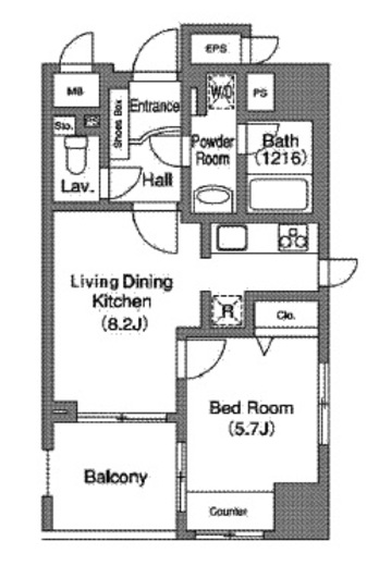 プライムアーバン中目黒2 301 間取り図