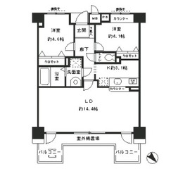 レジディア六本木檜町公園 410 間取り図