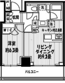 クラッシィタワー東中野 22階 間取り図