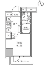 レジディア蒲田4 406 間取り図