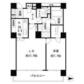 リバーポイントタワー 1604 間取り図