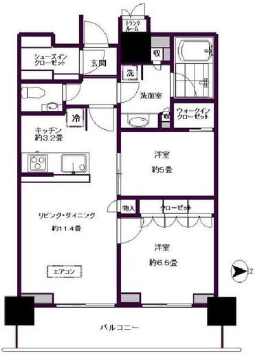 ザ・パークハウス晴海タワーズ クロノレジデンス 6階 間取り図