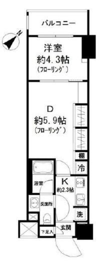 パークリュクス渋谷西原 2階 間取り図