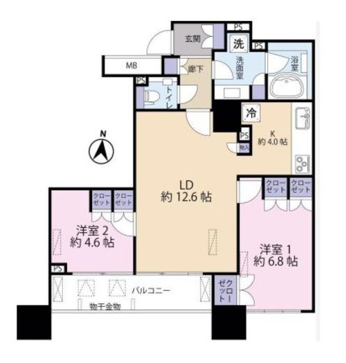 ザ・湾岸タワーレックスガーデン 23階 間取り図