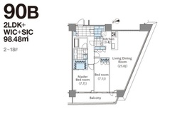 コンフォリア新宿イーストサイドタワー 1113 間取り図