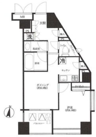 デュオ・スカーラ西麻布タワーイースト 5階 間取り図