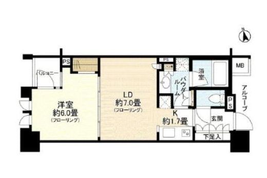 シティハウス東京新橋 8階 間取り図