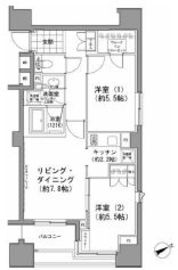 パークハビオ八丁堀 708 間取り図