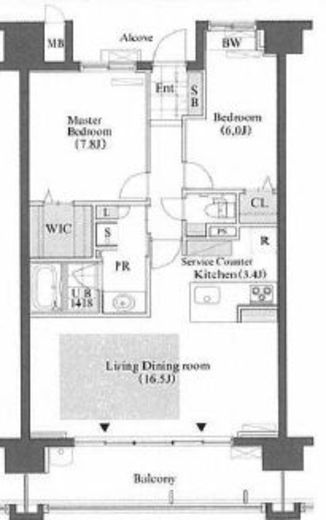 ロイヤルパークス豊洲 402 間取り図