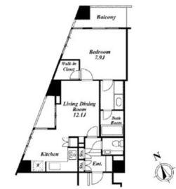 高輪シティハウス 4階 間取り図