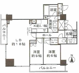 品川タワーフェイス 26階 間取り図