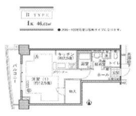 河田町ガーデン 1-406 間取り図