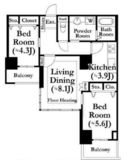 河田町ガーデン 1-516 間取り図