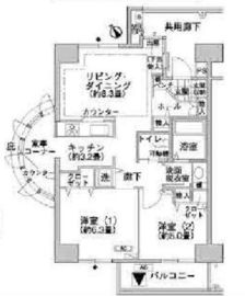 河田町ガーデン 3-207 間取り図