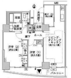 河田町ガーデン 1-1309 間取り図