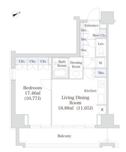 オークコート 711 間取り図