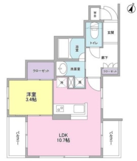 コンフォリア麻布台 401 間取り図