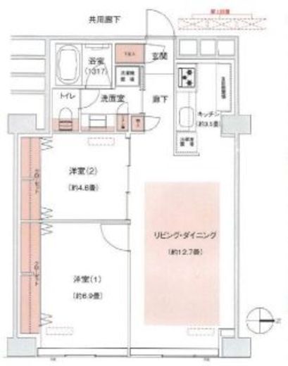 高輪グランドパームス 11階 間取り図