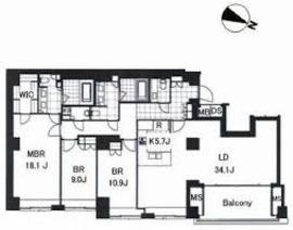 イートンプレイス神園町 2F3 間取り図