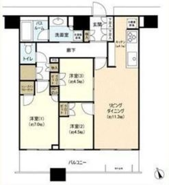 勝どきザ・タワー 37階 間取り図