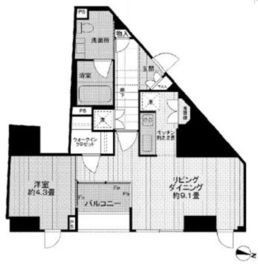 ベルドゥムール東京八丁堀 9階 間取り図