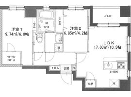 K NISHI AZABU 502 間取り図