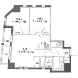 K NISHI AZABU 501 間取り図