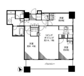 セントラルレジデンス シティタワー池袋 23階 間取り図