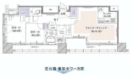 カテリーナ三田タワースイート ウエストアーク 28階 間取り図