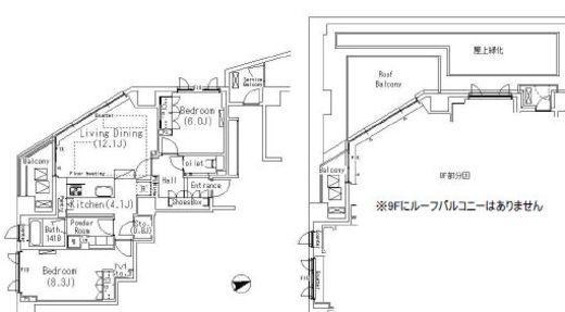 パークアクシス代官山 906 間取り図