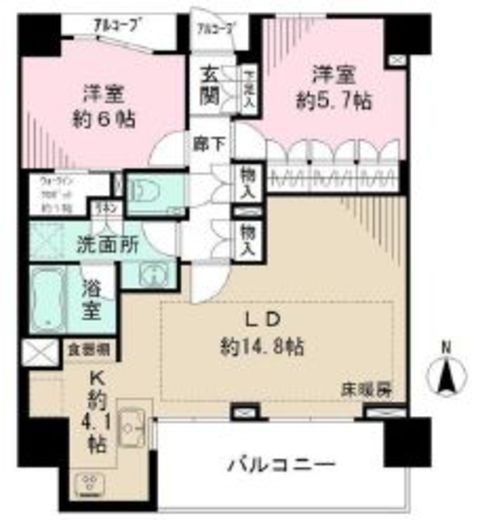 ザ・パークハウス東品川 7階 間取り図