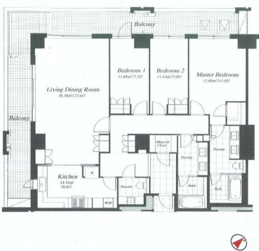 麻布第一マンションズ 405 間取り図