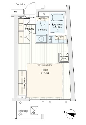 カスタリア渋谷櫻丘 208 間取り図