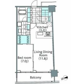 コンフォリア新宿イーストサイドタワー 1907 間取り図