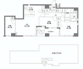 カスタリア人形町2 1202 間取り図