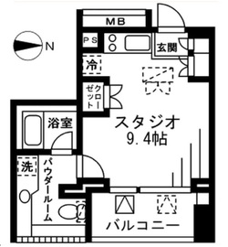 プライムアーバン四谷外苑東 302 間取り図