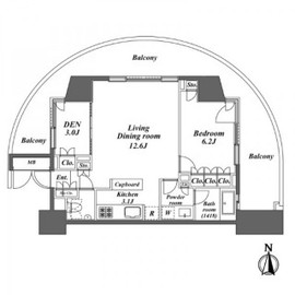 レジディア芝浦KAIGAN 506 間取り図