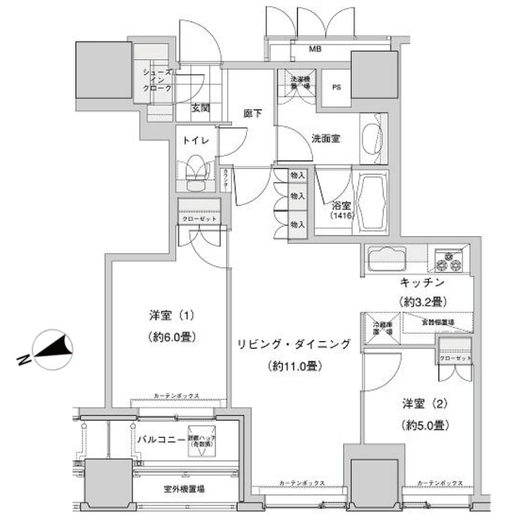 ウエストパークタワー池袋 203 間取り図