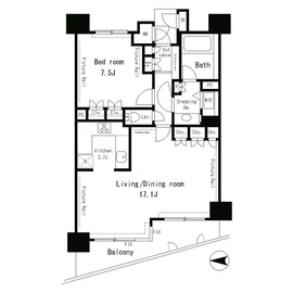 パークアクシス四谷ステージ 1206 間取り図