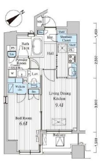 MFPRコート赤坂見附 701 間取り図