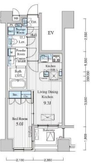 MFPRコート赤坂見附 204 間取り図